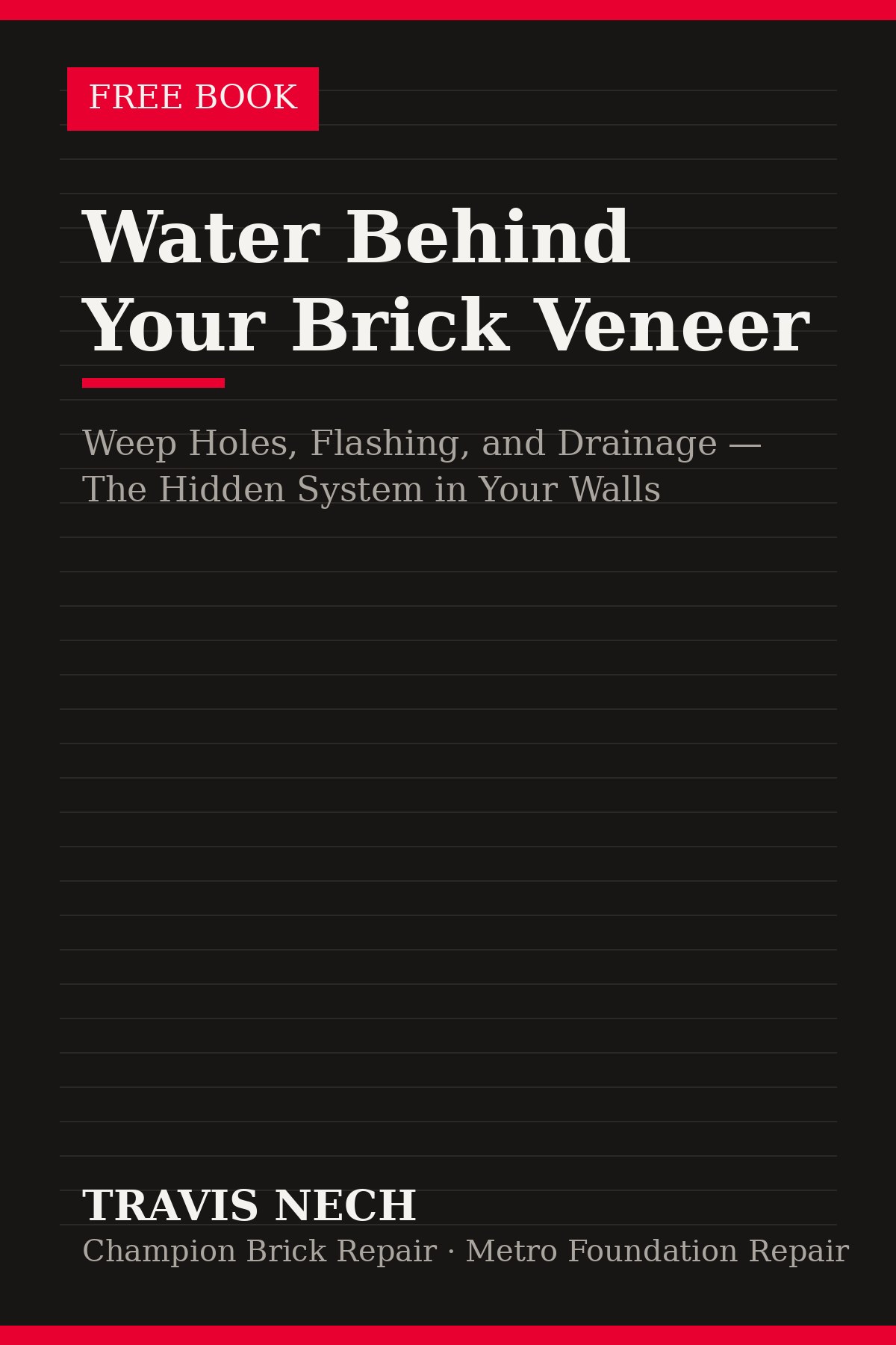 Water Behind Your Brick Veneer cover